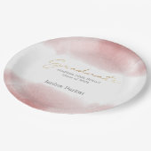 ボホピンク学年卒業式パーティー ペーパープレート (アングル)