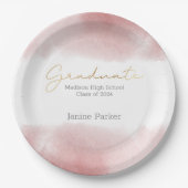 ボホピンク学年卒業式パーティー ペーパープレート (正面)