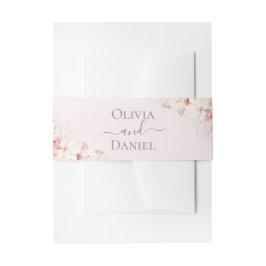 ボホピンク淡い色のローズズ結婚式招待状ベリーバンド 招待状ベリーバンド