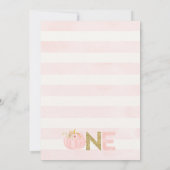 ボホピンク素朴秋カボチャ1st誕生日 招待状 (裏面)