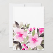 ボホピンク緑のフローラ水色のベビーシャワー 招待状 (裏面)