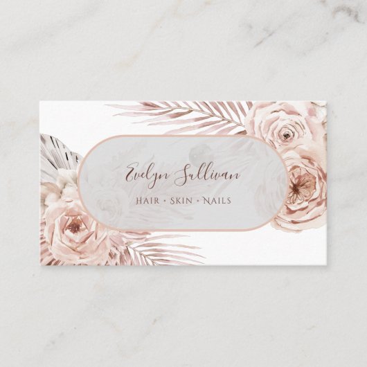 ボホピンク花名刺 名刺 (正面)