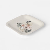 ボホピンク花誕生会 ペーパープレート (傾斜あり)