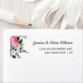 ボホピンク薄紫結婚野花パーソナライズされたの ラベル (インサイチュ)