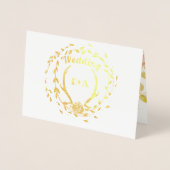 ボホピンク赤面バラ金ゴールドア結婚ントラー実在の金ゴールド 箔カード (正面)