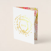 ボホピンク赤面バラ金ゴールドア結婚ントラー実在の金ゴールド 箔カード (正面)