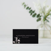 ボホピンク野草水色 名刺 (スタンド正面)