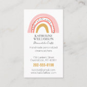 ボホピンク金ゴールドレインボー 名刺 (裏面)