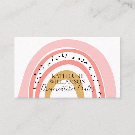 ボホピンク金ゴールドレインボー 名刺 (正面)