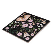 ボホピンク黒フローラガーリーバタフライアート タイル (側面)