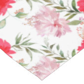 ボホピンク&グリーンウォーターカラーサマーフラワーズ テーブルクロス (アングル)