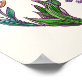 ボホピースサインエレガントキュイガーリーフローラ ポスター (角)