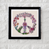 ボホピースサインエレガントキュイガーリーフローラ ポスター