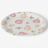 ボホピーチの誕生日または赤ちゃんシャワー ペーパープレート (アングル)