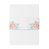 ボホピーチアンドターコイズフローラ結婚ズ 招待状ベリーバンド (裏面例)