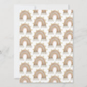 ボホピーチウォーターカラーレインボーベビーシャワー 招待状 (裏面)