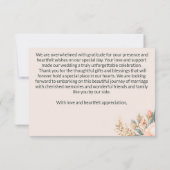 ボホピーチグリーン自然フローラ結婚ズ サンキューカード (裏面)