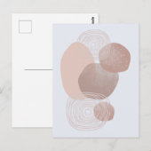 ボホピーチピンクオーガニックシェイプズアートポストカード ポストカード (正面/裏面)