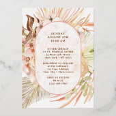 ボホピーチフローラブーケバプティスフォイル招待状 箔招待状 (裏面)