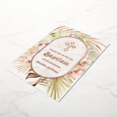 ボホピーチフローラブーケバプティスフォイル招待状 箔招待状 (回転した状態)