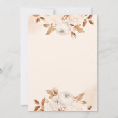 ボホピーチ淡い色のテラコッタフローラブライダルシャワー 招待状 (裏面)