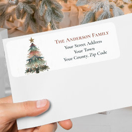 ボホピーチ素朴グリーンクリスマスツリーオーナメント ラベル