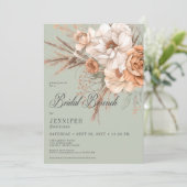 ボホピーチ&クリームフローラグリーンブライダルブランチ 招待状 (スタンド正面)