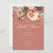 ボホピーチ&ラストフローララストブライダルシャワー 招待状 (正面)