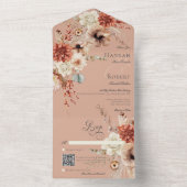 ボホピーチ&ラストフローラ&フェザーピーチQRコード オールインワン招待状 (内側)