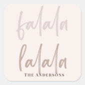 ボホファラスクリプトピンク&ブラウンホリデー スクエアシール (正面)