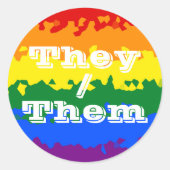 ボホファンキーカスタマイズ可能な代名詞ゲイプライド国旗 ラウンドシール (正面)