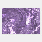 ボホファンキートリップ（幻覚体験）のようなヒッパイモノクロパープルマーブル ラッピングペーパーシート (正面3)