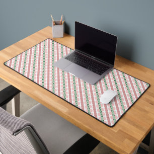 ボホファンキーレトロエクレクティックパステルクリスマスストライプ デスクマット