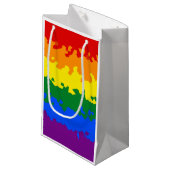 ボホファンキー抽象芸術ゲイレインボモザイクプライド旗 スモールペーパーバッグ (正面アングル)