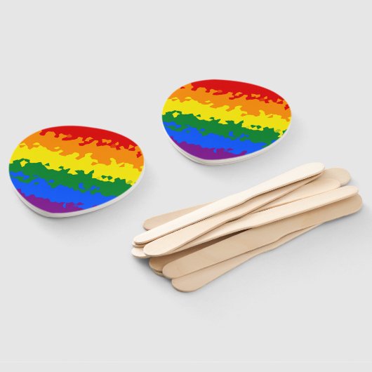 ボホファンキー抽象芸術ゲイレインボモザイクプライド旗 ハンドファン (組立なし)