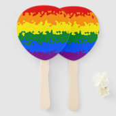 ボホファンキー抽象芸術ゲイレインボモザイクプライド旗 ハンドファン (正面&裏面)