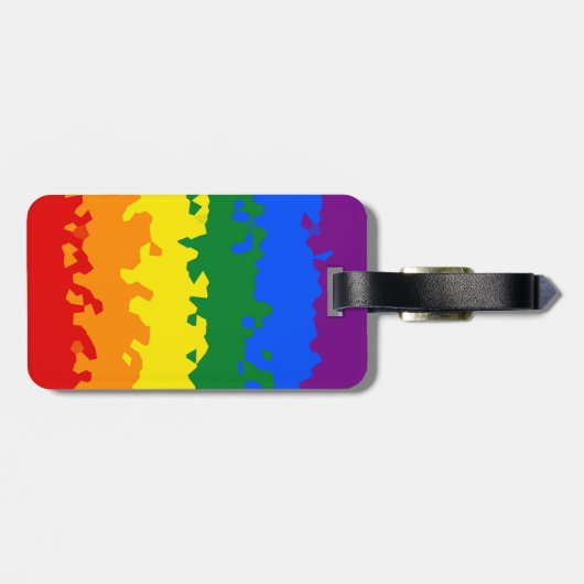 ボホファンキー抽象芸術ゲイレインボモザイクプライド旗 ラゲッジタグ (裏面横)