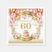 ボホファンシー60th誕生日ナプキンス開花美学 スタンダードカクテルナプキン (正面)