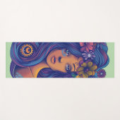 ボホファンタジーフローラ髪の女性 ヨガマット (正面(横))