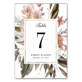 ボホファンタジー水彩フローラ結婚ズ テーブルナンバー (裏面)
