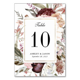 ボホファンタジー水彩フローラ結婚ズ テーブルナンバー