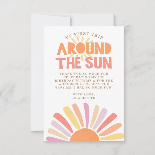 ボホファーストのまわりにトリップザサンサンキューカード 招待状 (正面)