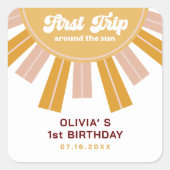 ボホファーストのまわりにトリップザサンファースト誕生日 スクエアシール (正面)