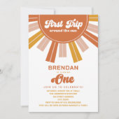 ボホファーストのまわりにトリップザサンファースト誕生日 招待状 (正面)