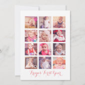 ボホファーストイヤーフォトコラージュ誕生日招待状 招待状 (裏面)