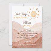 ボホファーストトリップサンのまわりに1st誕生日招待状 招待状 (正面)