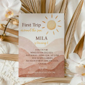 ボホファーストトリップサンのまわりに1st誕生日招待状 招待状