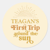 ボホファーストトリップザのまわりにサンファースト誕生日 ラウンドシール (正面)