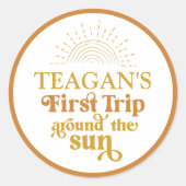 ボホファーストトリップザのまわりにサンファースト誕生日 ラウンドシール (正面)