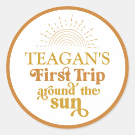 ボホファーストトリップザのまわりにサンファースト誕生日 ラウンドシール